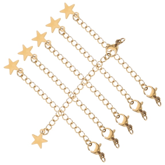 OFFIGAM 6Pcs Golden Stainless Steel Adjustable Extender Chains with Lobster Clasp for Jewelry Making and Repair