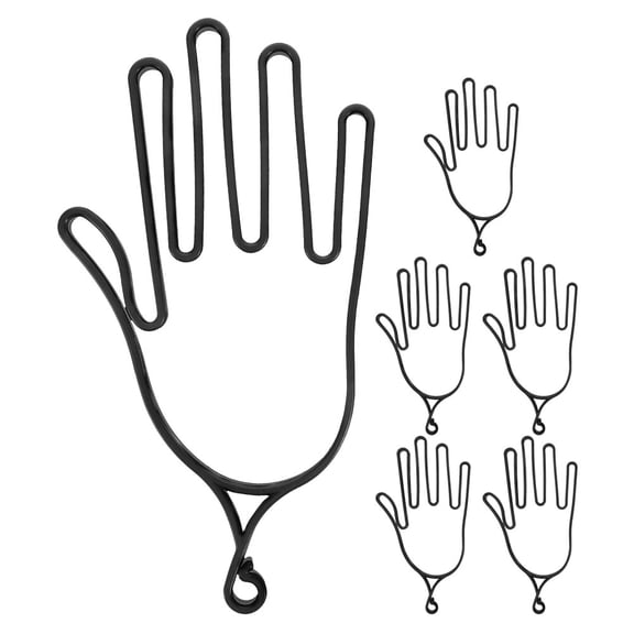 OFFIGAM 6-Piece Golf Glove Holder Set, Black Plastic Organizers for Home Use and Golf Bag Storage Solutions