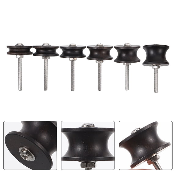 OFFIGAM 6-Piece Black Ebony Grinding and Polishing Tools Set for Artisans and Crafting Projects