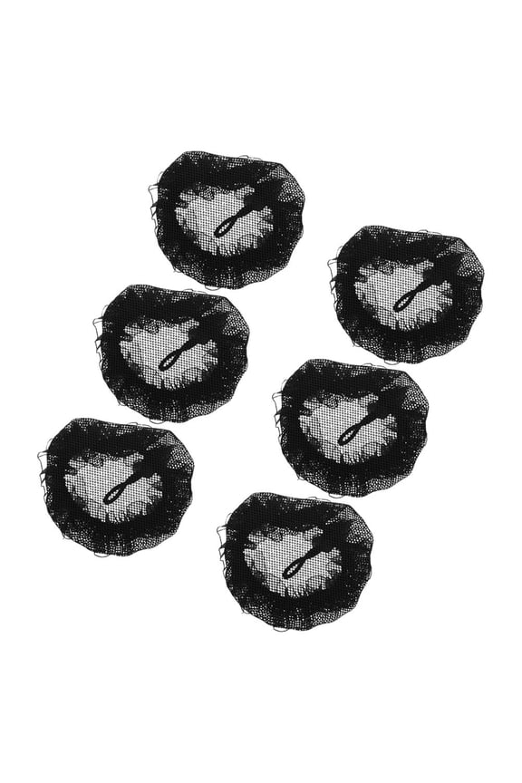 6Pcs Lace Edge Elastic Bun Cover for Comfortable Hair Fixing in Professional Settings