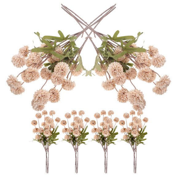 OFFIGAM 6Pcs Faux Dandelions Autumn White Plastic Stems Wedding Home Decoration