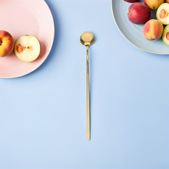 OFFIGAM Elegant Golden Long Handle Coffee Stirring Spoons Stainless Steel 6Pcs