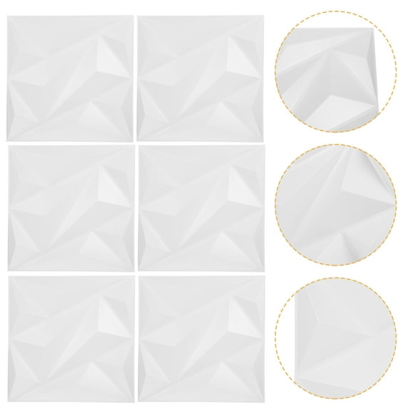 OFFIGAM 6Pcs White 3D Wall Panels Plastic for Lobby Wall Decorative Panel