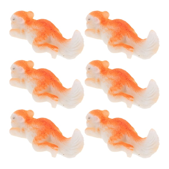 OFFIGAM 6Pcs Realistic Resin Squirrel Figurines for Small Space Garden Aquarium Decor