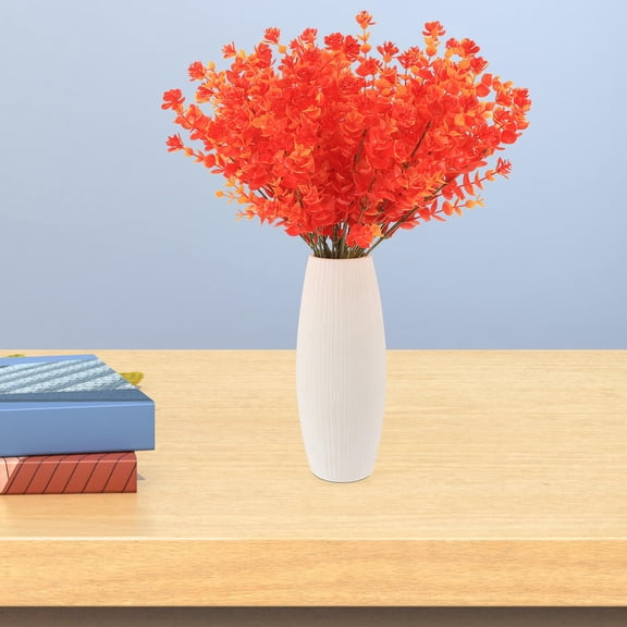 OFFIGAM 6Pcs Red Artificial Eucalyptus Stems for Vase Decor and Theme Party Decoration