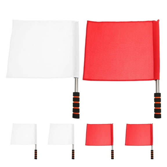 OFFIGAM 6Pcs Referees Conducting Flags Football Linesman Flag Red Cloth for Sports Enthusiasts