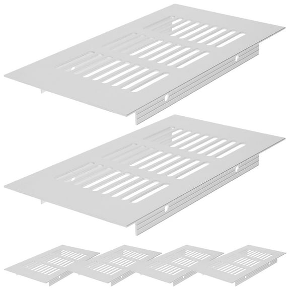 OFFIGAM 6Pcs Silver Rectangular Aluminum Alloy Wardrobe Air Ventilation Grille 5.9X3.1X0.6in