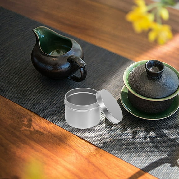 OFFIGAM Set of 6 Lightweight Aluminum Candle Jars Storage Containers for Home, Office, and Travel Use