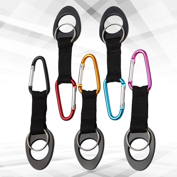 OFFIGAM Set of 6 Silicone Water Bottle Carrier Clips, Assorted Colors, and Scratch-Resistant for Outdoor Hiking and Travel