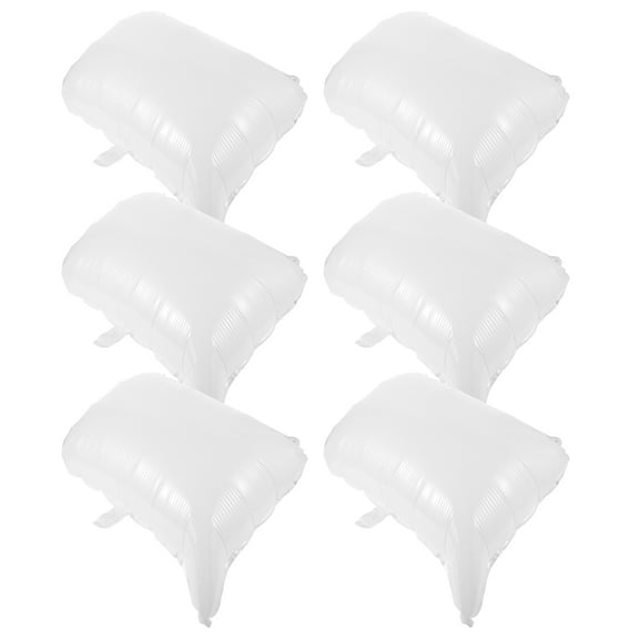 OFFIGAM 6Pcs White Celebration Balloons Writable Rectangular Aluminum Film For Birthday Party