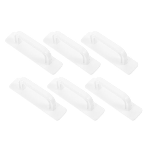 OFFIGAM 6Pcs White Peel and Stick Cabinet Handles Push Pull No Drill Self Adhesive Drawer Door Pulls