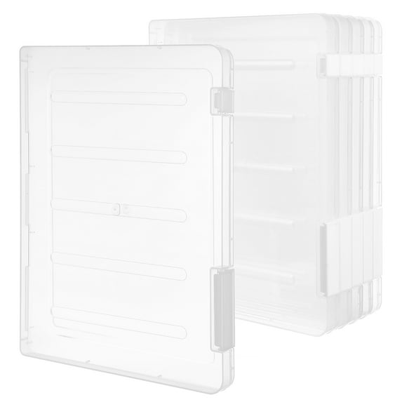 OFFIGAM 6-Pack White Plastic Document Storage Boxes with Clear Lids, File Organizers for Office and Home Use