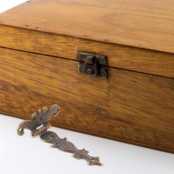 OFFIGAM 6Pcs Zinc Alloy Rectangular Hinges for Wooden Jewelry Boxes with Assorted Color 11.3X2.7In