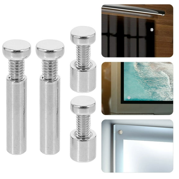 OFFIGAM 6Set Silver Mirror Mounting Brackets Fastening Stylish Photo Frame Hardware for Wall
