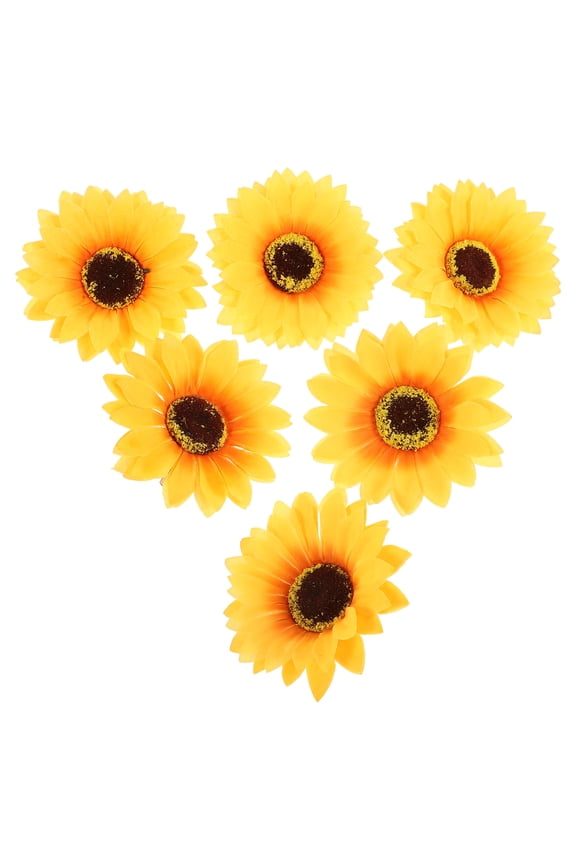 6pcs Yellow Flower Snap Hair Clips Set, Versatile Cloth Hair Accessories for Beach Outings and Everyday Styling