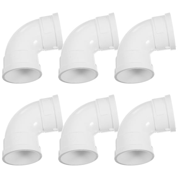 OFFIGAM 6pcs PVC Fittings for Electrical Wiring Projects White Elbow Shape Pipe Fittings