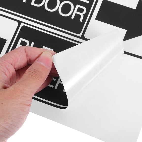 OFFIGAM 6pcs Please Use Other Door PVC Stickers Self Adhesive Labels High Visibility Waterproof Stickers for Office Business School Home Hospital Indoor and Outdoor Use