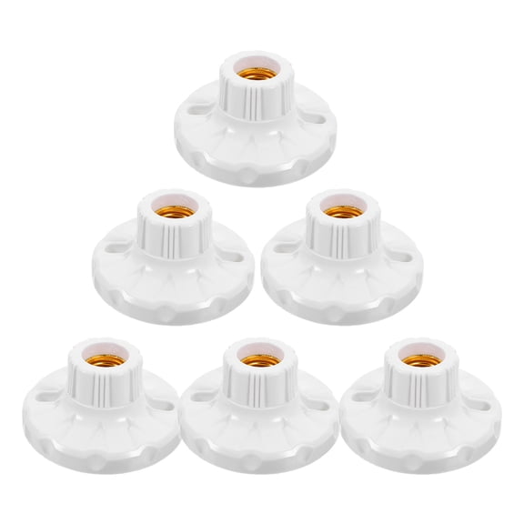 OFFIGAM E27 Bulb Holder Flame-Resistant White Bakelite for Lamp Use 6Pcs
