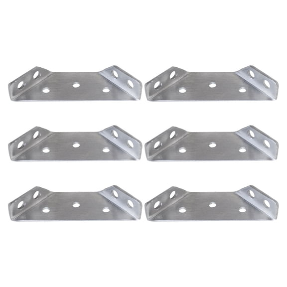 OFFIGAM 6Pcs Steel Corner Connector Brackets Silver for Stable Support in Home Improvement