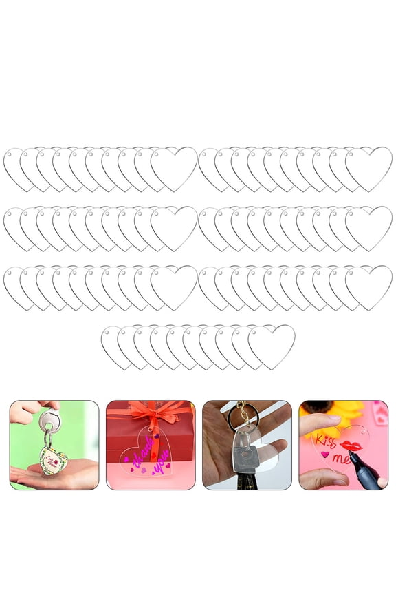 70-Piece White Sublimation Keychain Blanks Kit with Craft Supplies for Custom Keychain Making