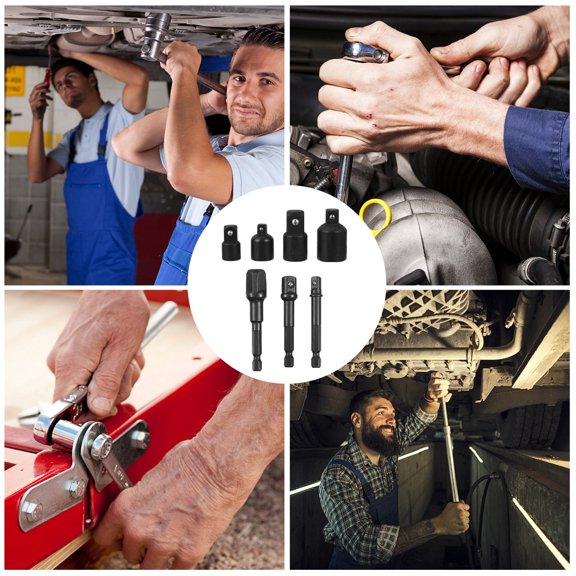 OFFIGAM 7Pcs Steel Screwdriver Socket Adapter Set with Nut Conversion for Drill and Impact Driver Use