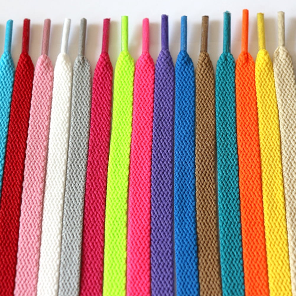 OFFIGAM 8Pair Assorted Color Polyester Sneaker Shoe Laces Flat Shoe ...