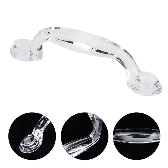OFFIGAM Set of 8 Arc-Shaped Door Handles Made of Acrylic, Elegant Design and -Resistant for Home and Office