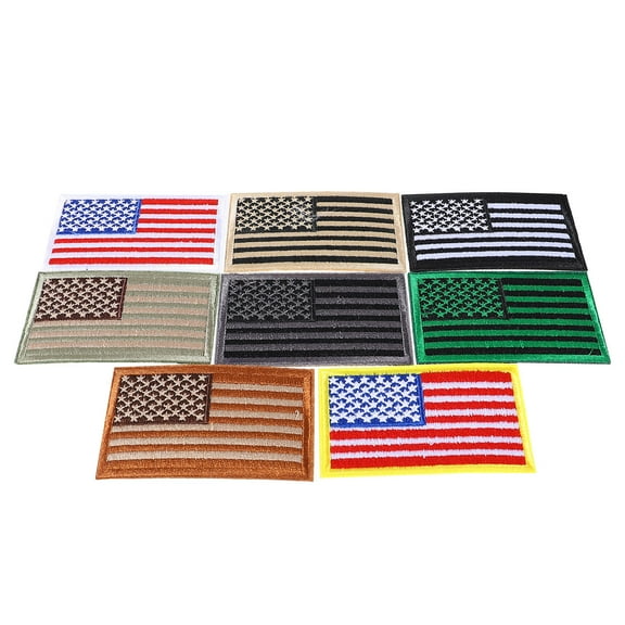 OFFIGAM 8Pcs America Flag Embroidered Patch Cloth Accessories for Repairing Clothes Bags Hats