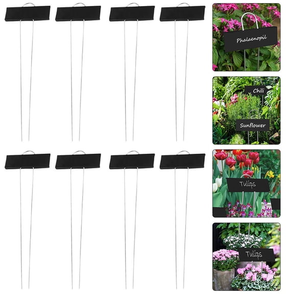 OFFIGAM Metal Plant Label Stakes Black Garden Markers for Farmers Greenhouse 8pcs Garden Tags