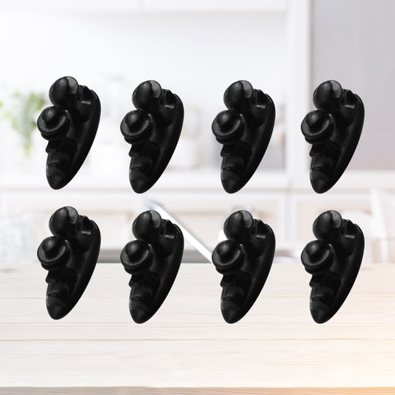 OFFIGAM 8Pcs Cord Ties For Electronics Black PVC Adhesive Cable Ties