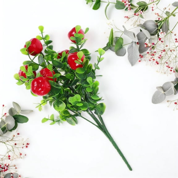 OFFIGAM Artificial Red Eucalyptus Branches High Simulation Faux Stems for Any Space