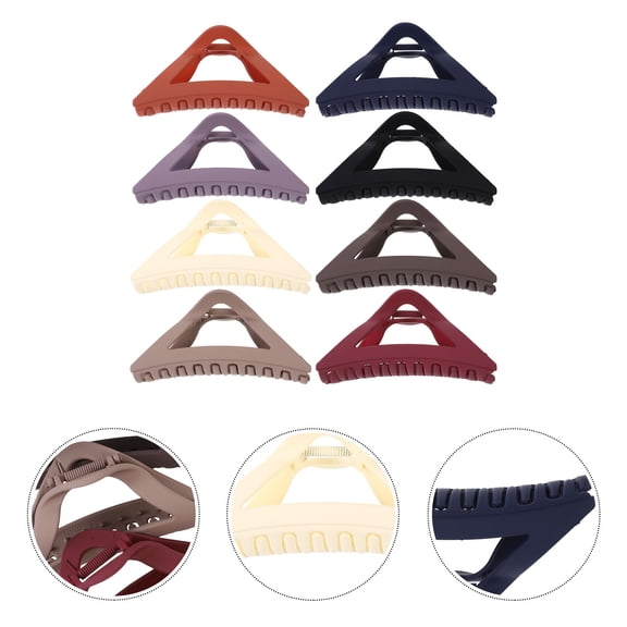 OFFIGAM 8Pcs Medium Triangle Hair Claws Clamps in Assorted Colors for Hair Styling and Decoration
