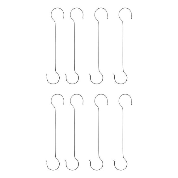 OFFIGAM 8Pcs Smooth Silver Stainless Steel Hooks for Balcony and Indoor Use