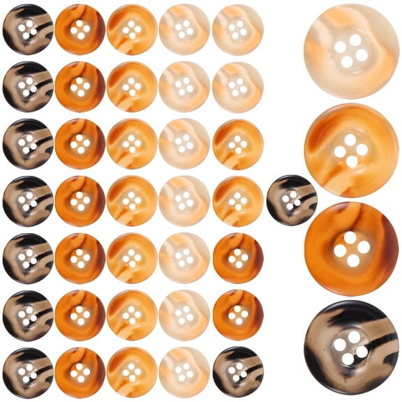 OFFIGAM Black Resin Sewing Buttons for Clothing, 40 Pieces, 1.8 x 1.8 cm, Craft Supplies for Sewing and Repairs