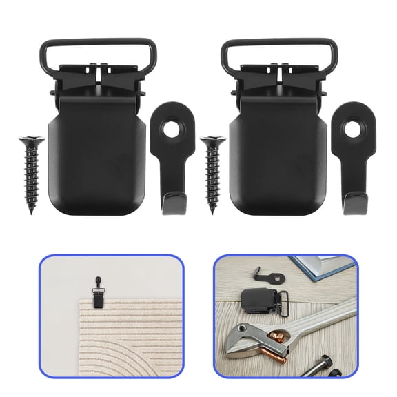 OFFIGAM Rug Hangers, Heavy Duty Iron, Versatile and Easy to Install, Black, 8Pcs