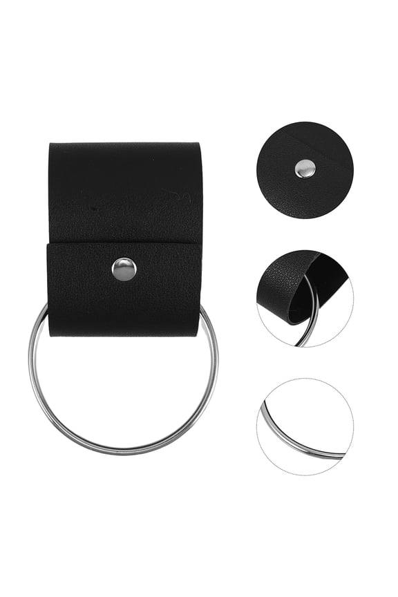 8Pcs Scarf Buckle For Women Black PU Metal Clip For Hanging Towels And Gloves