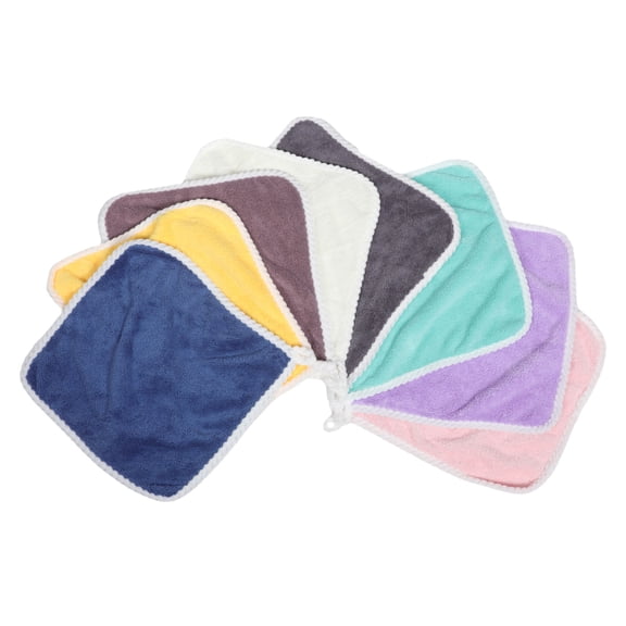 OFFIGAM 8Pcs Soft Flannel Hanging Towels Assorted Colors Absorbent Hand Towels for Kitchen and Bath