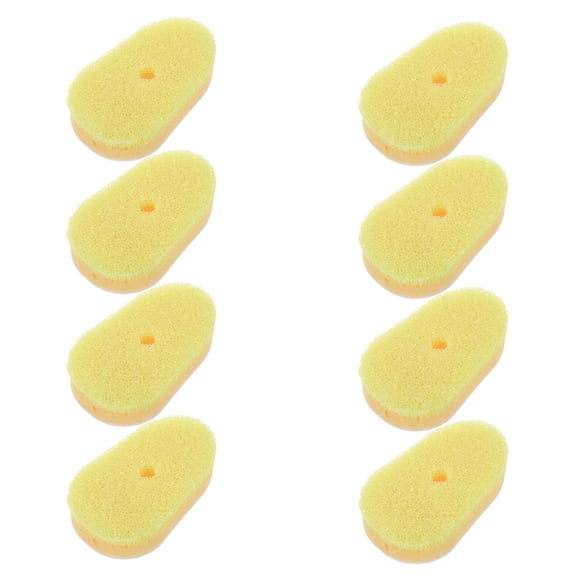 OFFIGAM 8Pcs Yellow Dish Wand Refill Sponge Heads Soft Textured Kitchen Scrubber Replacement