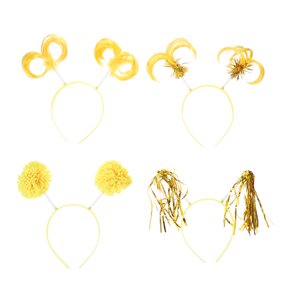 OFFIGAM 8Pcs Yellow Streamer Tassel Headband Party Hairband for Dance Performance and Celebration