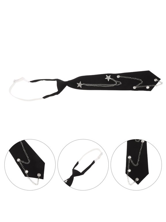 Adjustable Stars Chain Tie Polyester Metal Minimalist Design Necktie