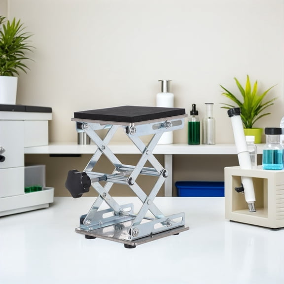 OFFIGAM Adjustable Stainless Steel Lab Jack Lift Table with Precision Scissor Mechanism for Research