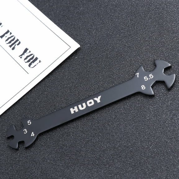 OFFIGAM Black Adjustable Metal Car Wrench 1 Piece Multi-Function RC Repair Tool for Model Maintenance and Precision Work