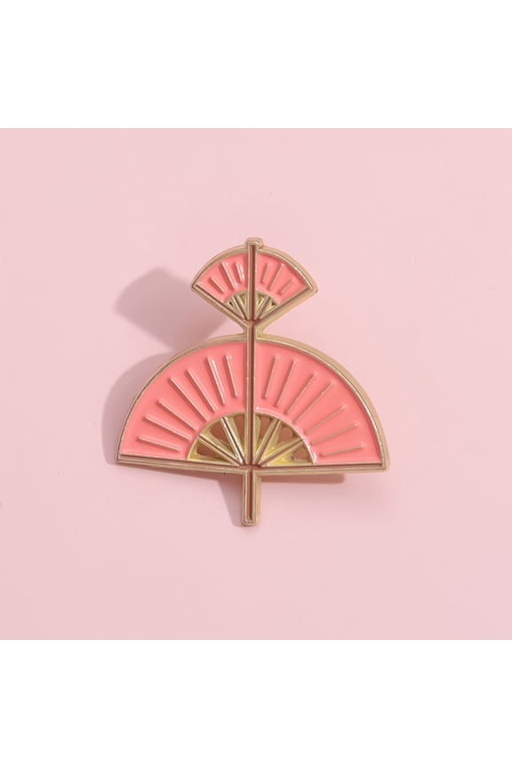 Alloy Fan Brooch Pin for Dress Sweater Jacket Decorative Accessory Gift for Women