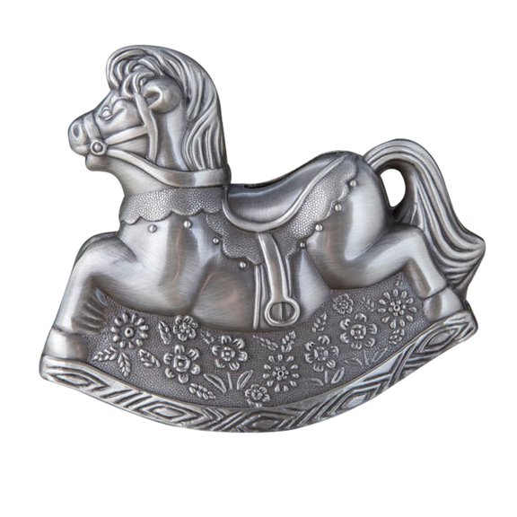 OFFIGAM Alloy Rocking Horse Coin Bank Unbreakable Metal Money Box for Home