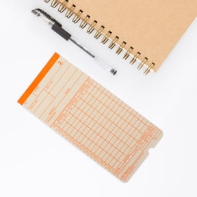 OFFIGAM Time Attendance Cards Beige Paper, Simple Design, for Office Use