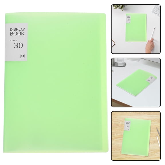 OFFIGAM Art Portfolio Binder Light Green with Clear View Pockets for Craft and Display