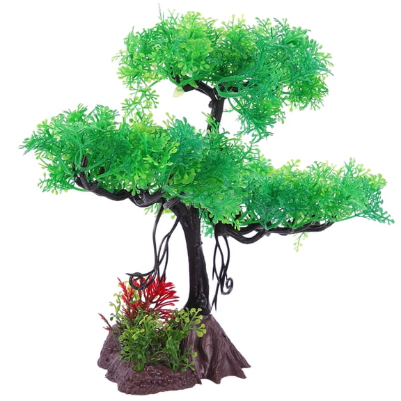OFFIGAM 18 Inch Artificial Fish Plants, Lifelike Green Plastic Aquarium Decor with Hiding Spots for Fish Habitat