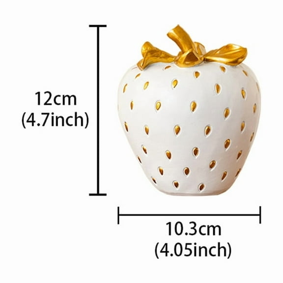 OFFIGAM Artificial Strawberries White Realistic Fake Fruit for Home Window Display Photography Props Lifelike Resin Strawberry Fruit Model Table Centerpiece