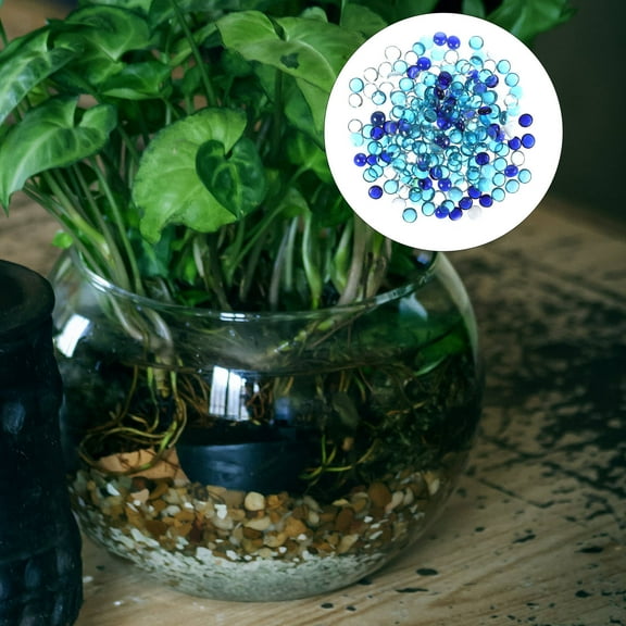 OFFIGAM Assorted Beads Flat for Fish Tank Decor Safe Glass Stones for Aquarium and Garden Ornament