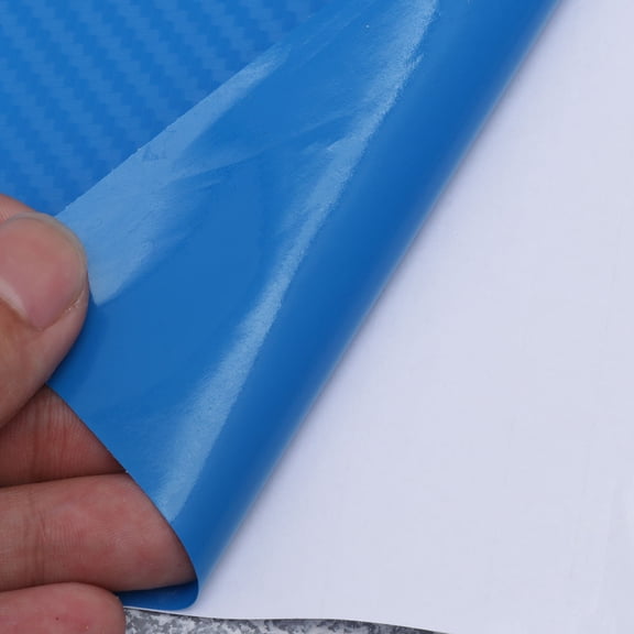 OFFIGAM Automotive Wrap Vinyl 3D Carbon Fiber Wrap Roll DIY Sticker for Motorcycle Blue 1Pcs